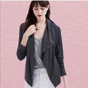 Lou & Grey Signature Striped Open Cardigan